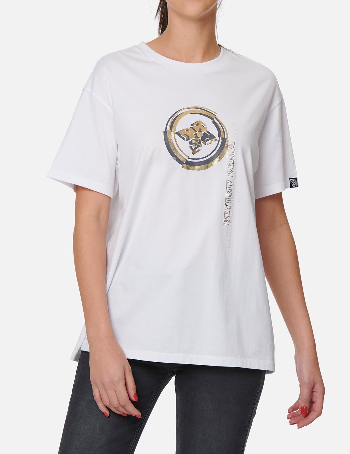 Cast Shadow Effect Kamon Print T-shirt - 3