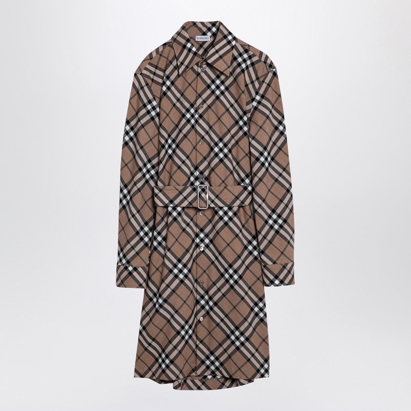 ワンピースその他 Burberry Check wool blend chemise dress 0400021671742_MARSHIPCHECK?wid