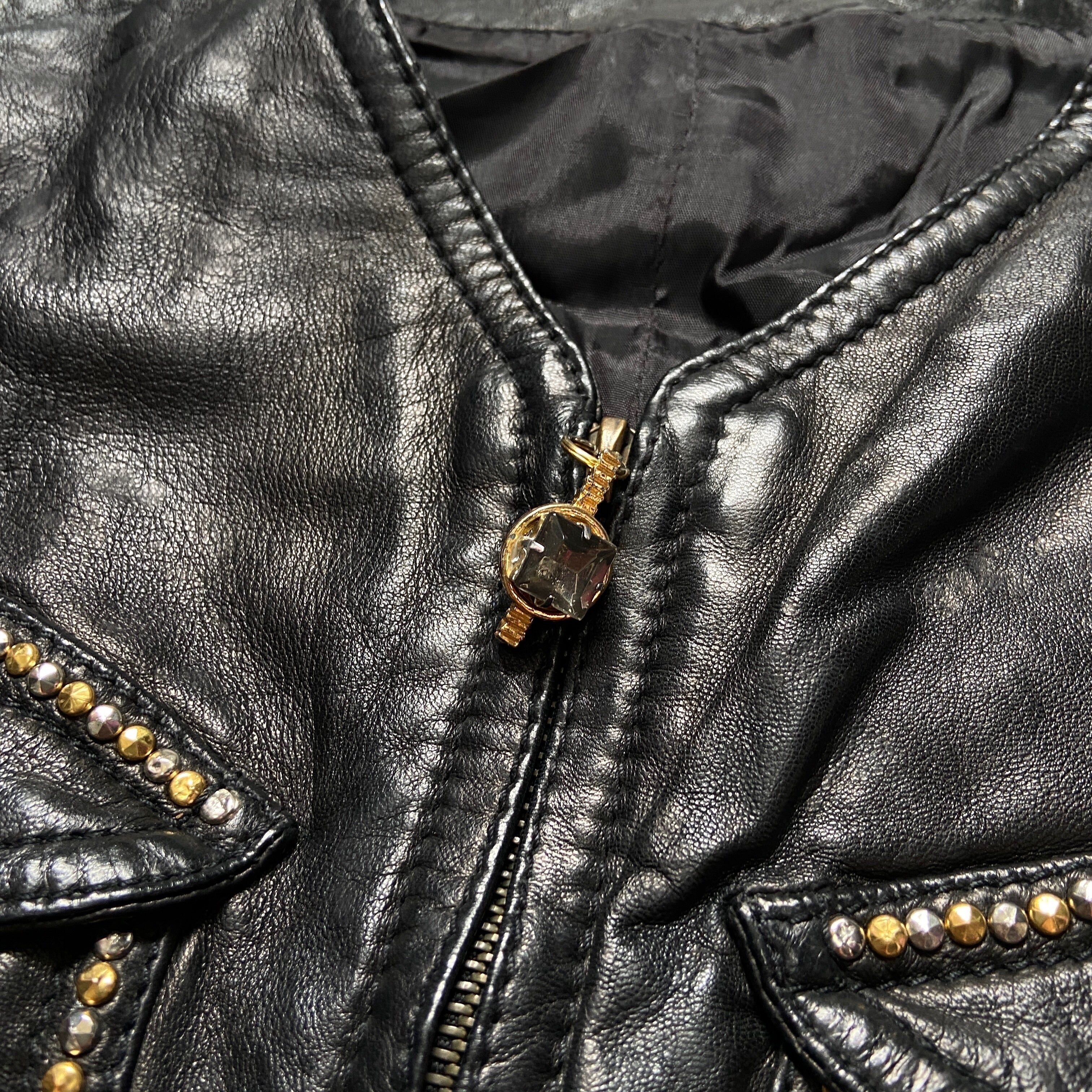 Gianni Versace Spring 1993 Western Lambskin Leather Gold Embellished Vest 40 1992 - 10