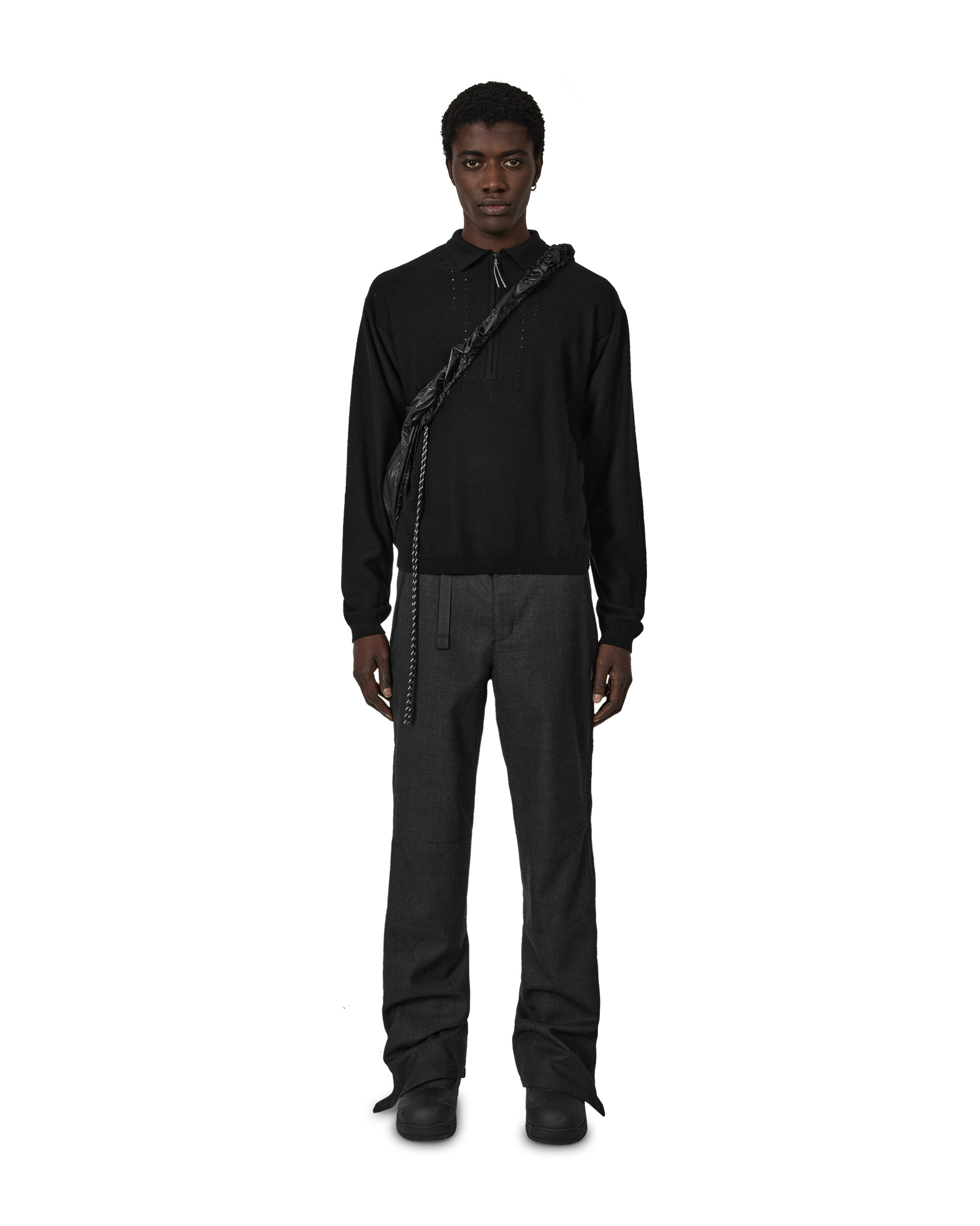 Pinched Wool Knit Polo - 4