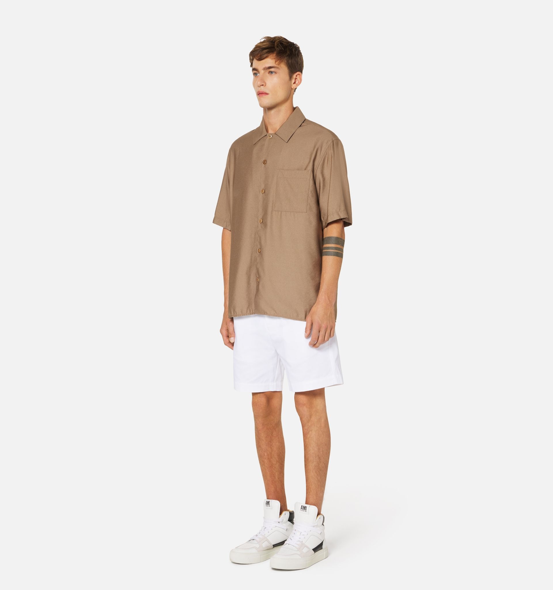 Col Requin Shirt With Ami Satin Label - 3