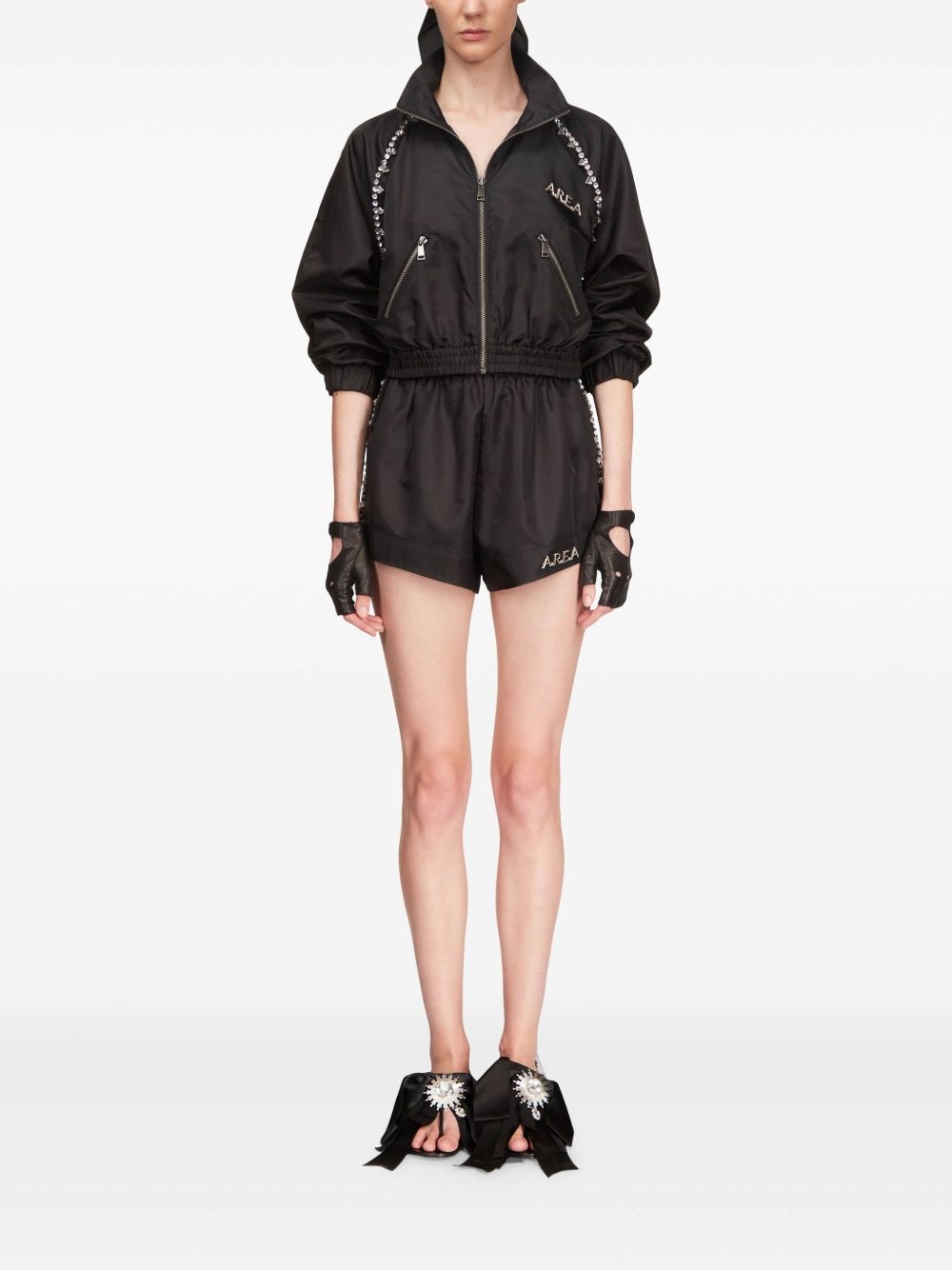 crystal trim track shorts - 2
