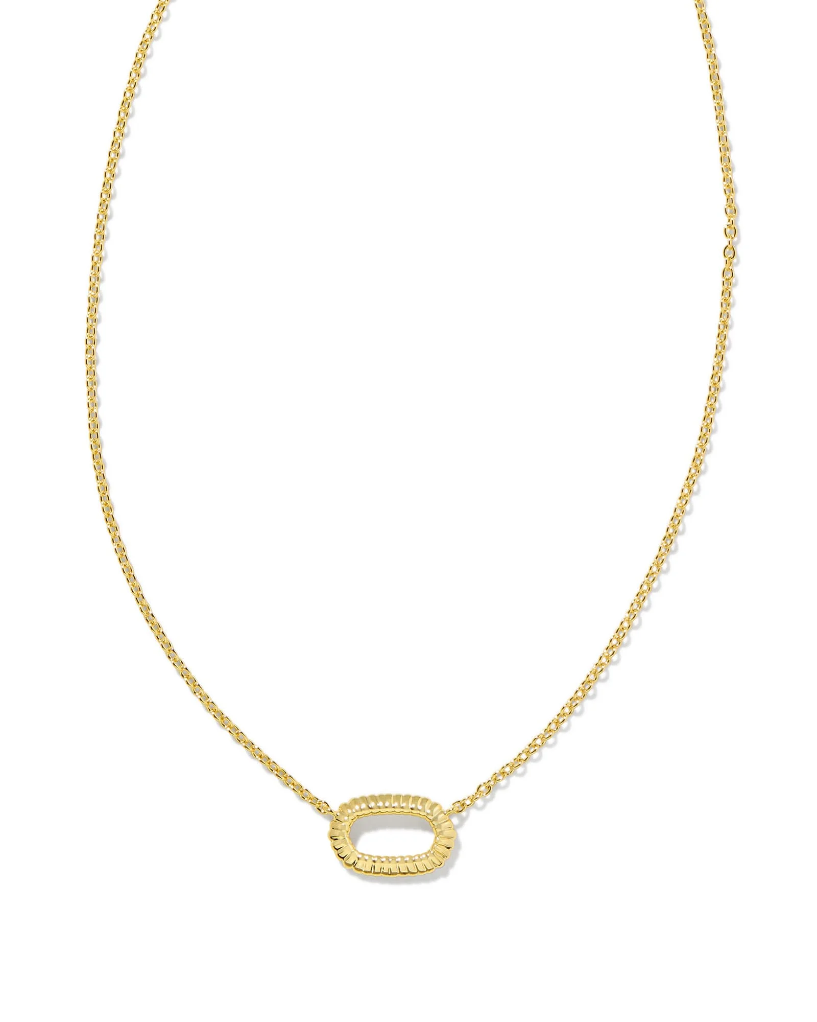 Elisa Gold Ridge Short Pendant Necklace - 1