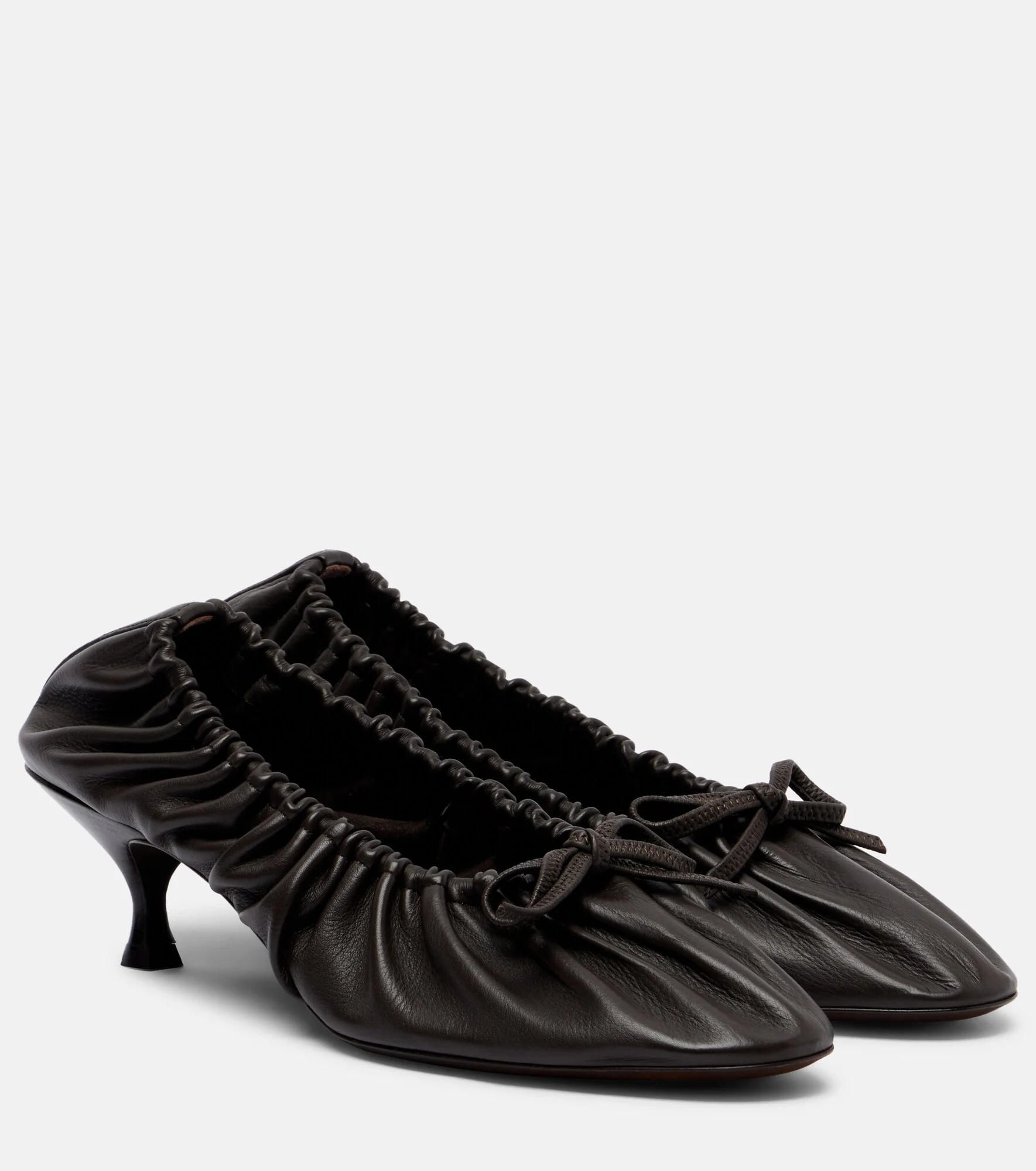 Gather Around ruched leather pumps - 1