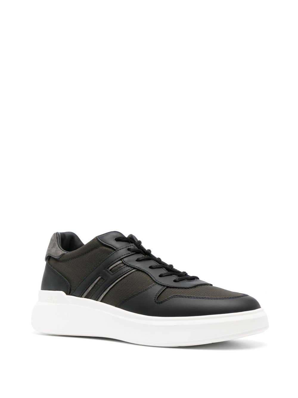 low-top leather sneakers - 2