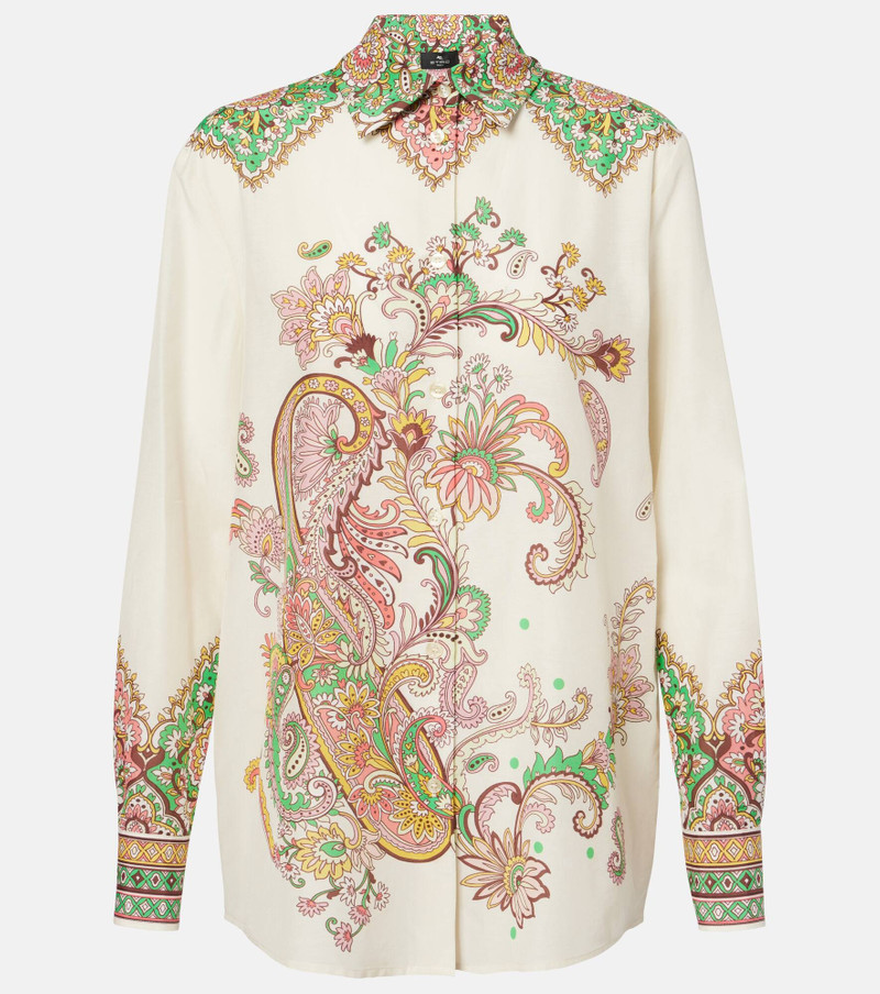 Printed cotton and silk shirt 1