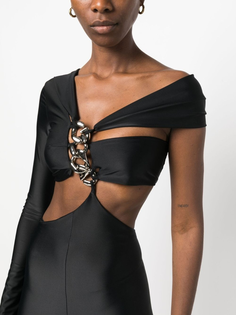 logo-chain one-shoulder jumpsuit 5