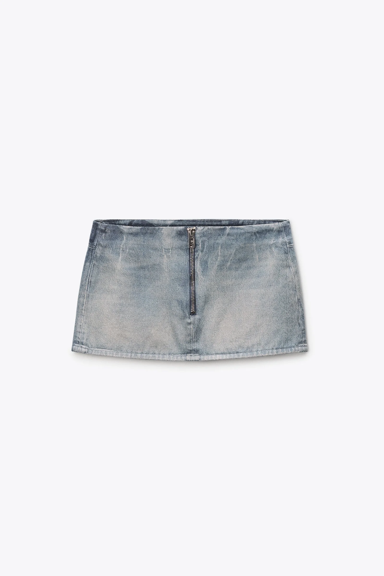 glazed denim mini skirt - 1