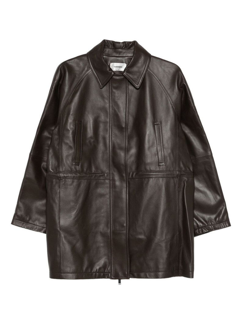 collared leather coat 1