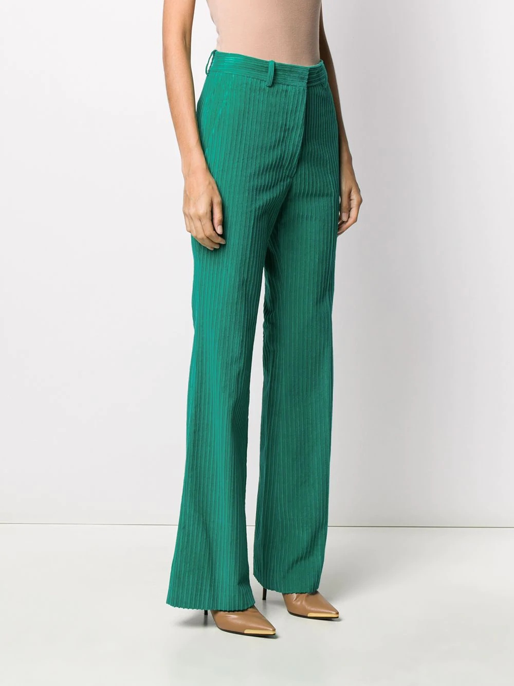 high-rise flared cudouroy trousers - 3