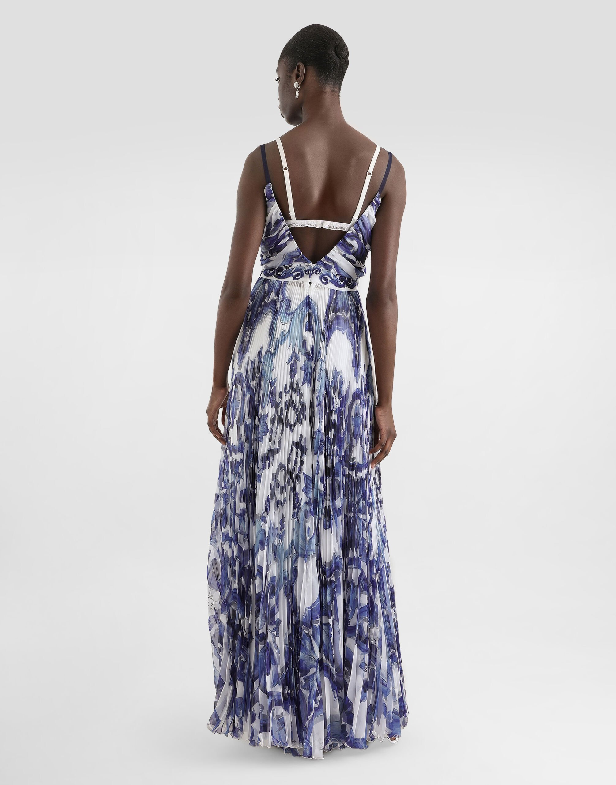 Majolica-print chiffon dress - 3