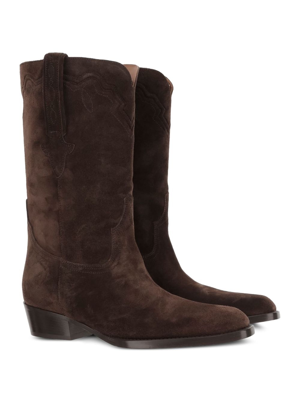 suede square-toe boots - 2