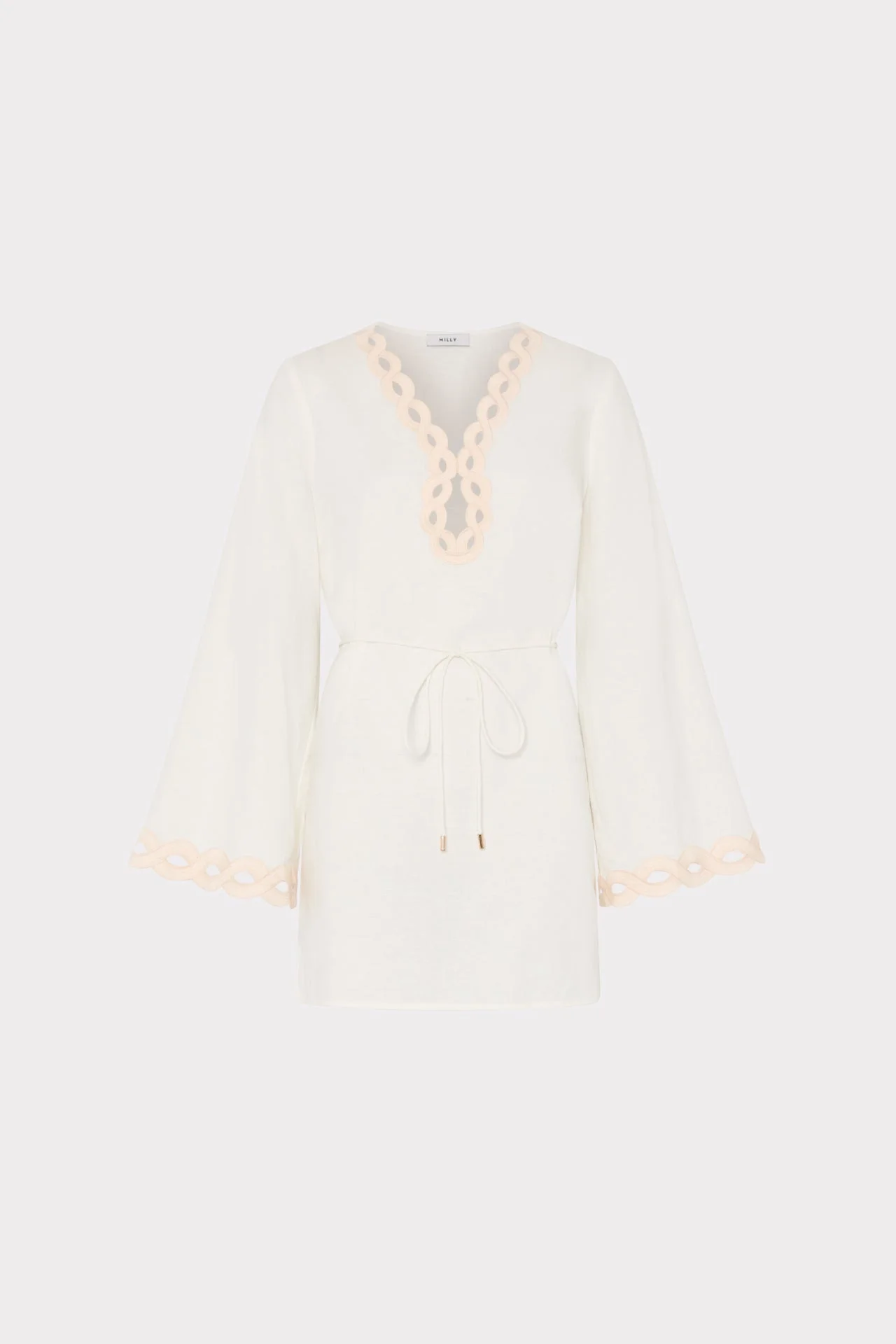 Linen Chain Embroidery Cover-Up - 1