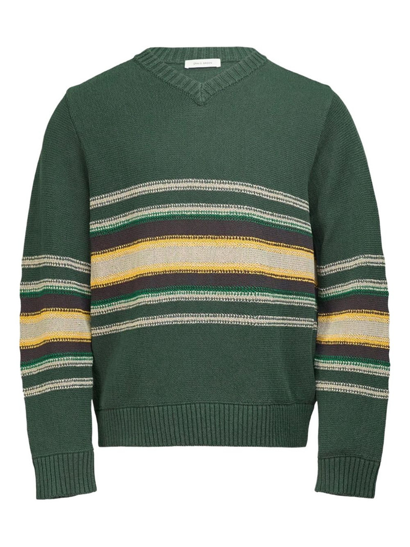 striped v-neck sweater 1