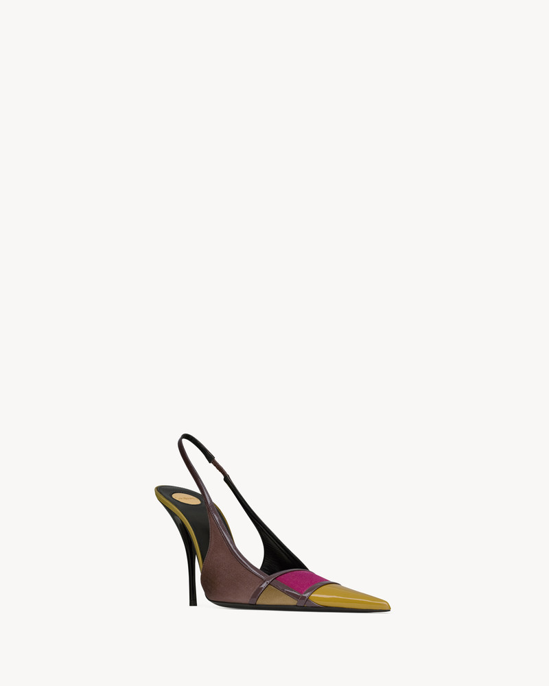 JAZZ SLINGBACK PUMPS IN SATIN CREPE AND PATENT LEATHER 3