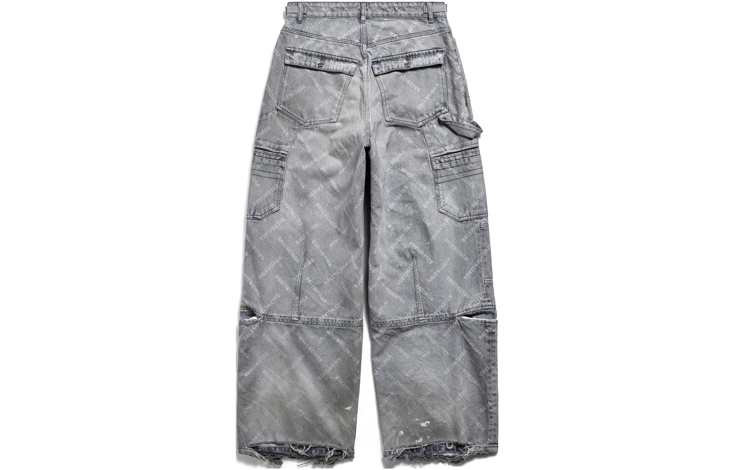 Balenciaga Bal Diagonal Allover Cargo Pants 'Light Blue' 767971TDW144979 - 2