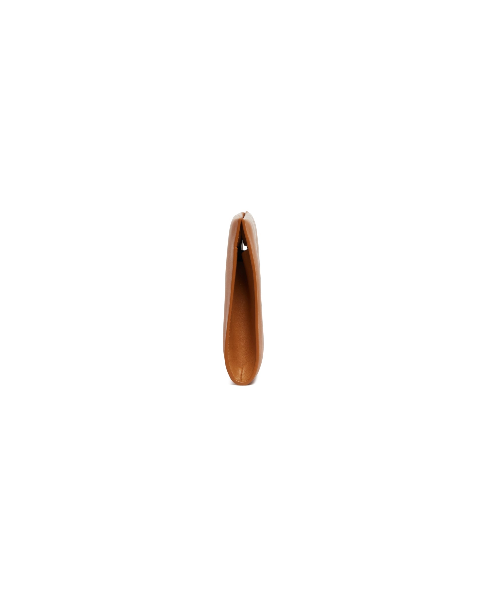 Beige Leather Flat Clutch - 2