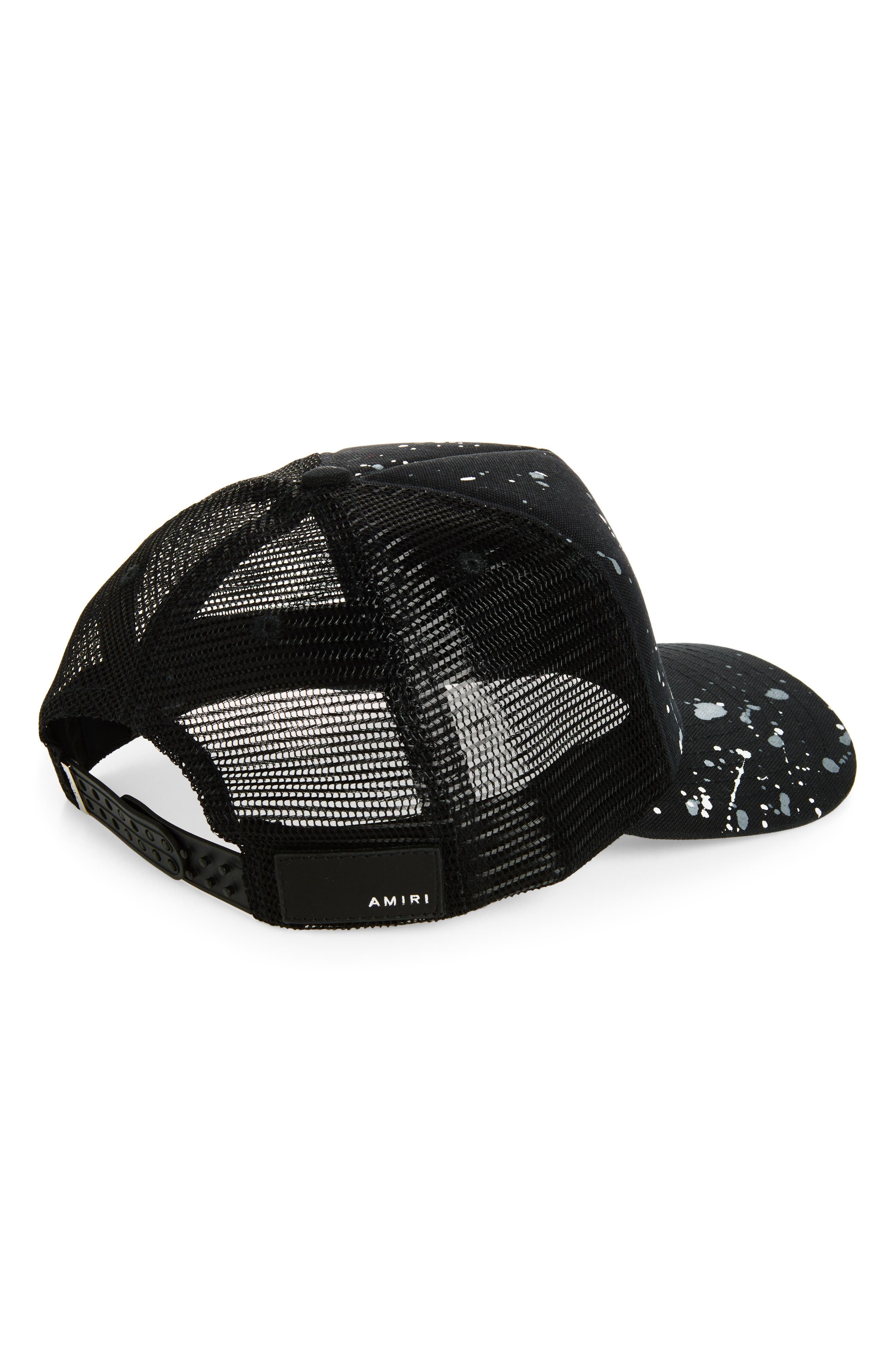 AMIRI Bleached Cotton Drill Trucker Hat in Black at Nordstrom - 2