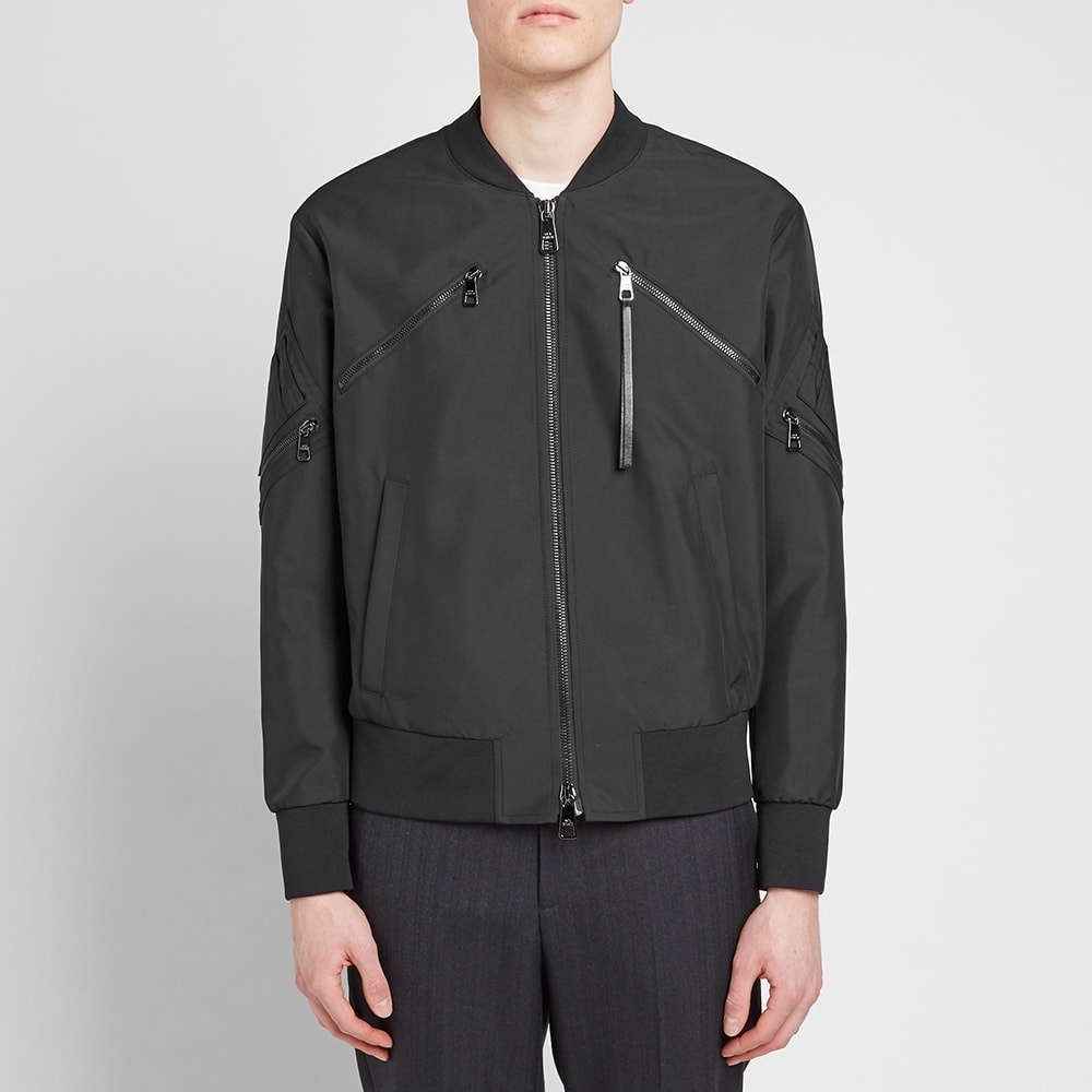 Neil Barrett Tonal Multi Zip Nylon Bomber Jacket - 6