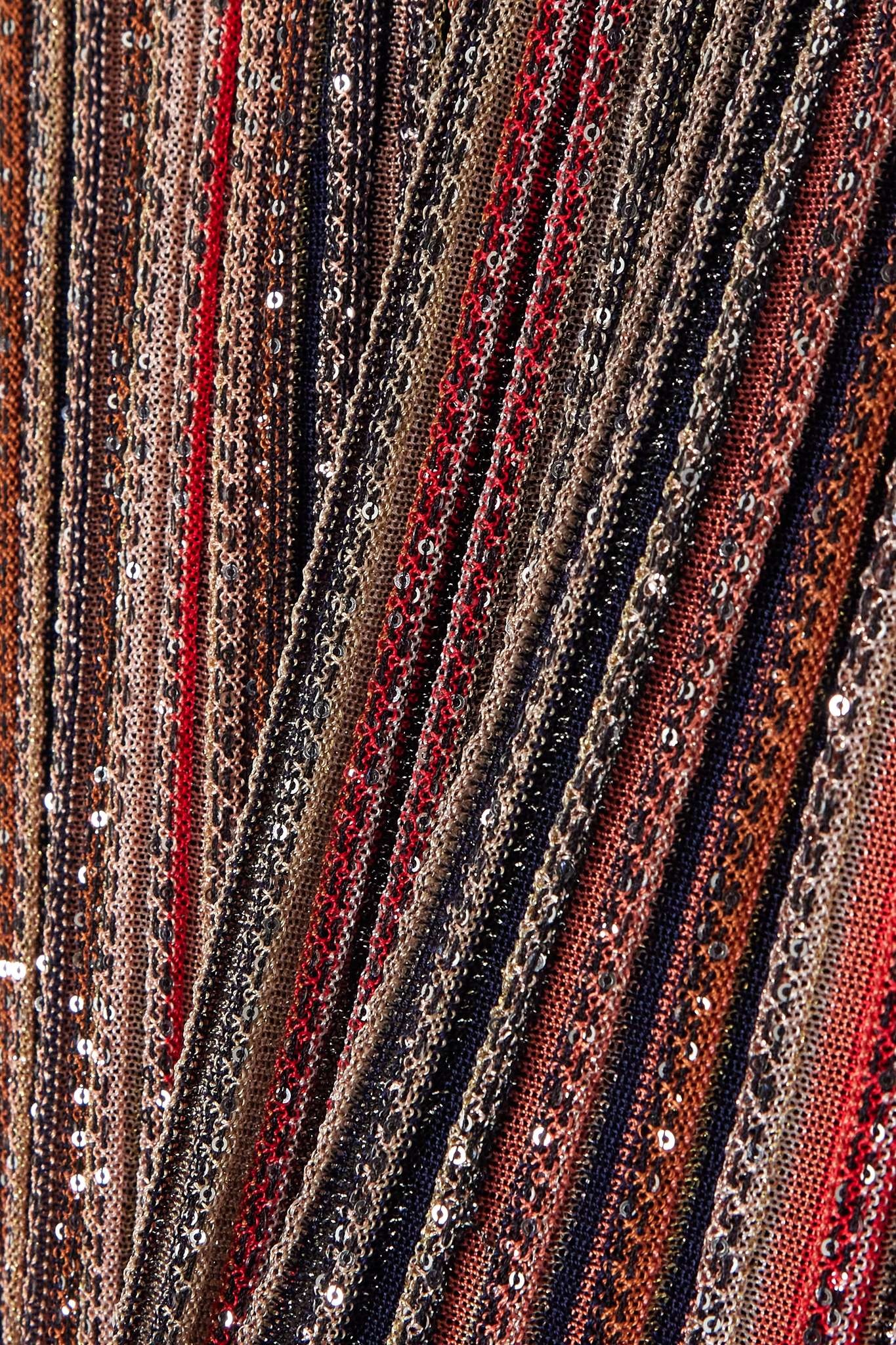 Sequin-embellished striped crochet-knit maxi skirt - 4