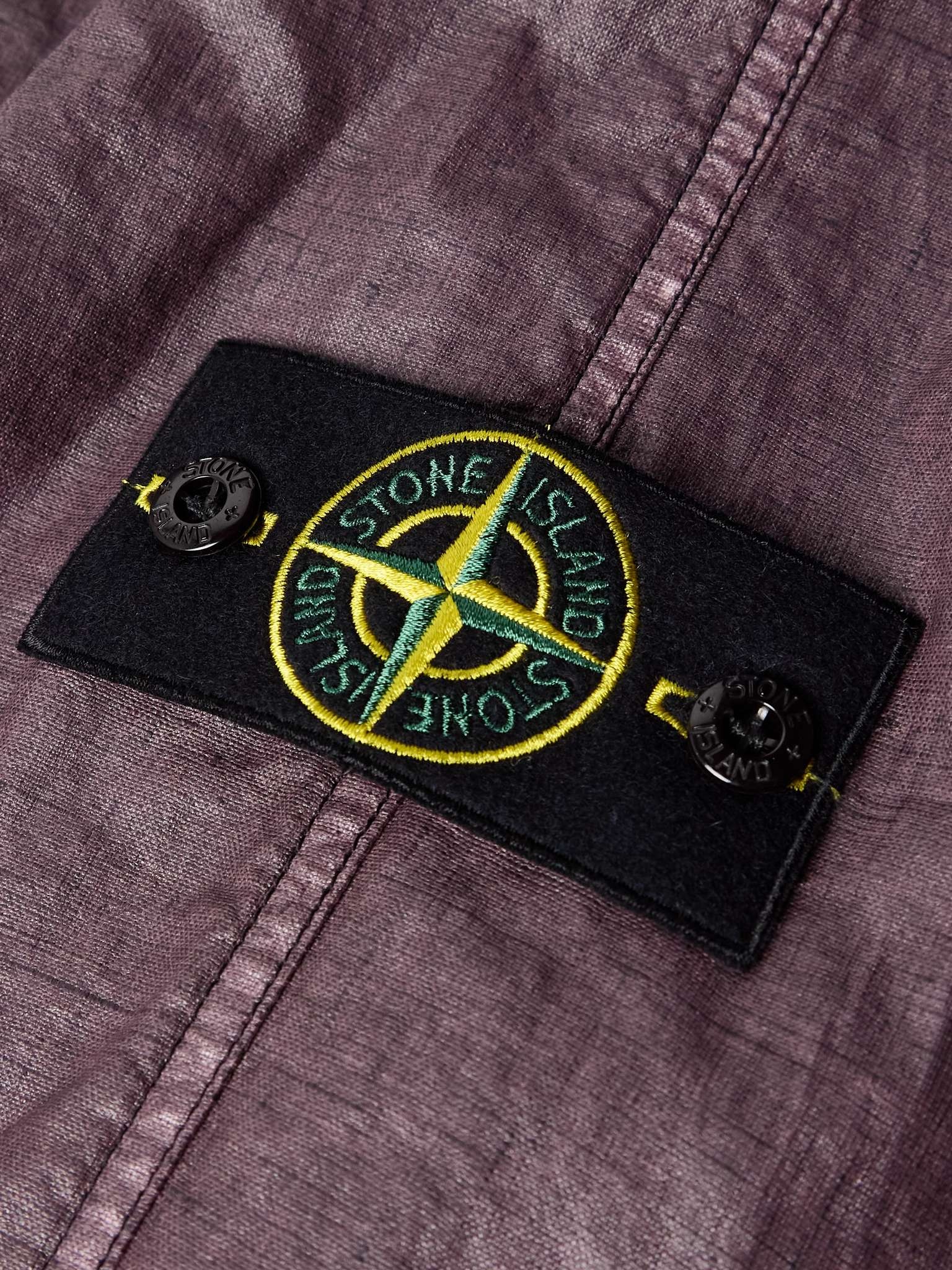 Logo-Appliquéd Garment-Dyed Lino Gommato Jacket - 5