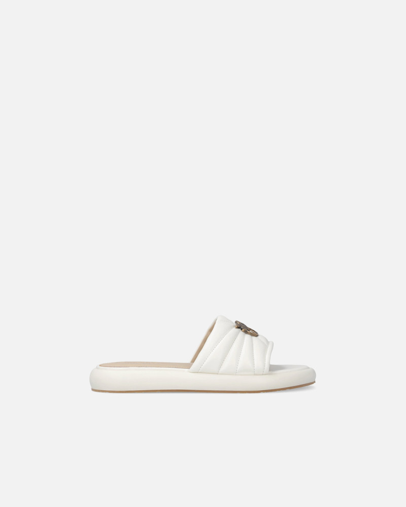 PERFORATED NAPPA LEATHER SLIP-ON SANDALS WITH LOVE BIRDS LOGO 1