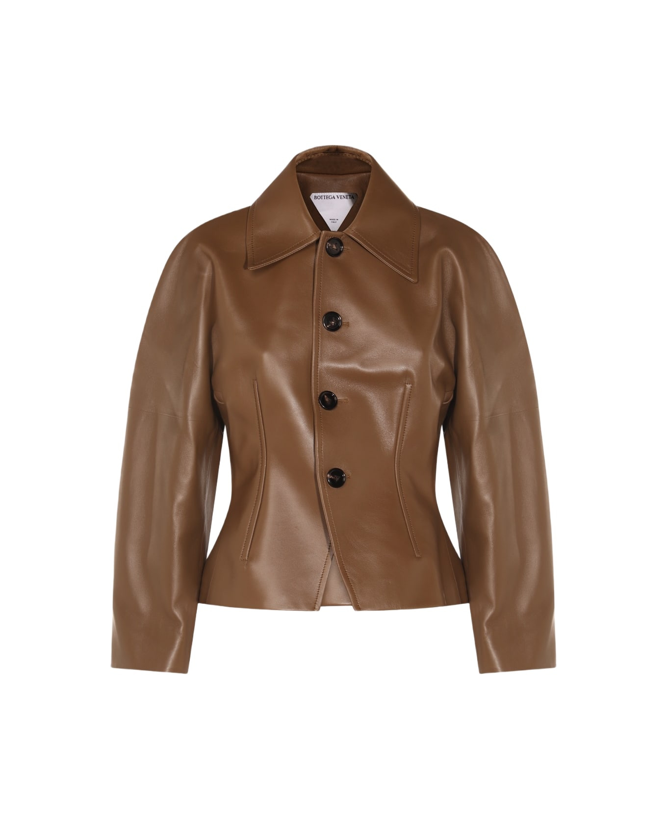 Brown Leather Casual Jacket - 1