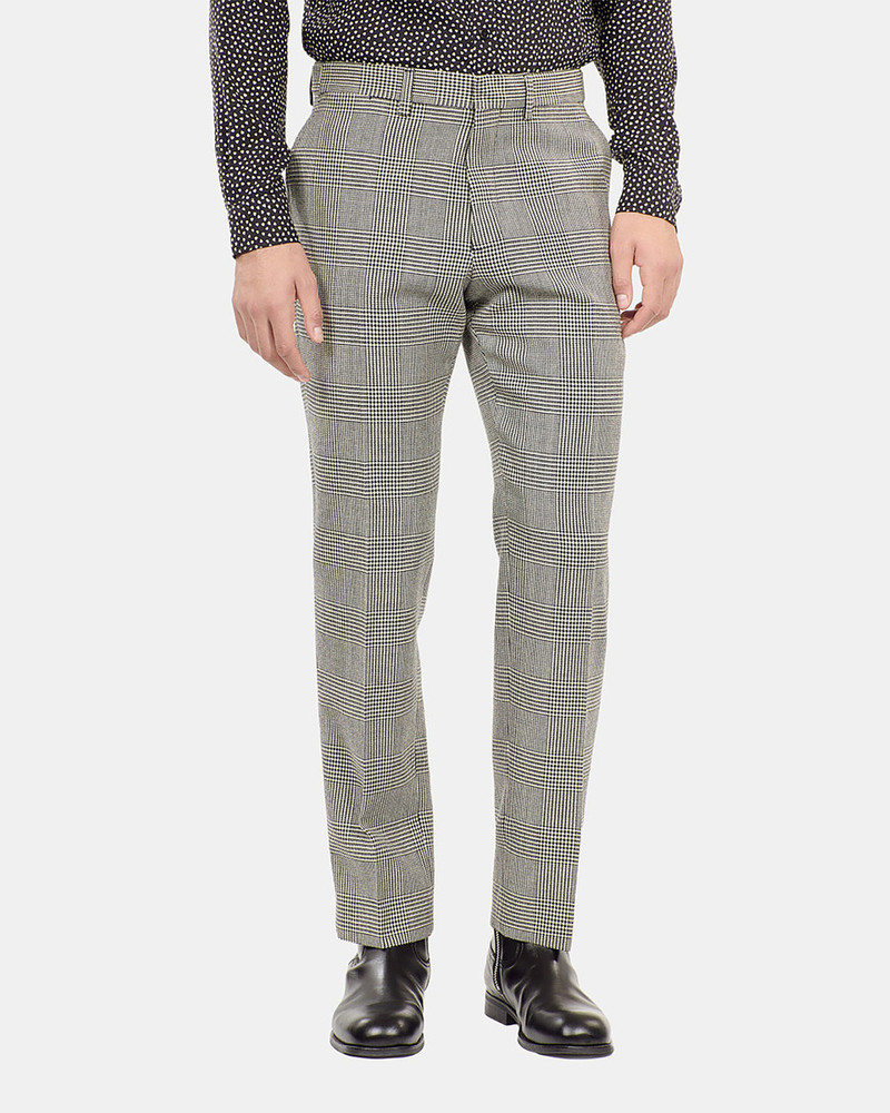 BLACK AND WHITE HOUNDSTOOTH WOOL SUIT TROUSERS 4