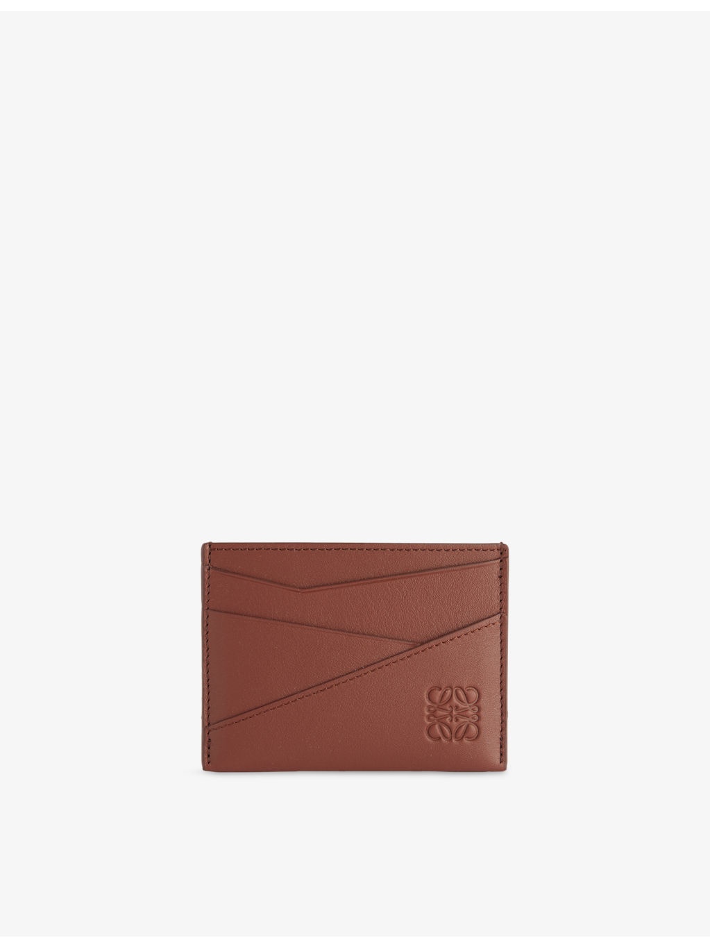 Puzzle Edge Plain Leather Card Holder - 1