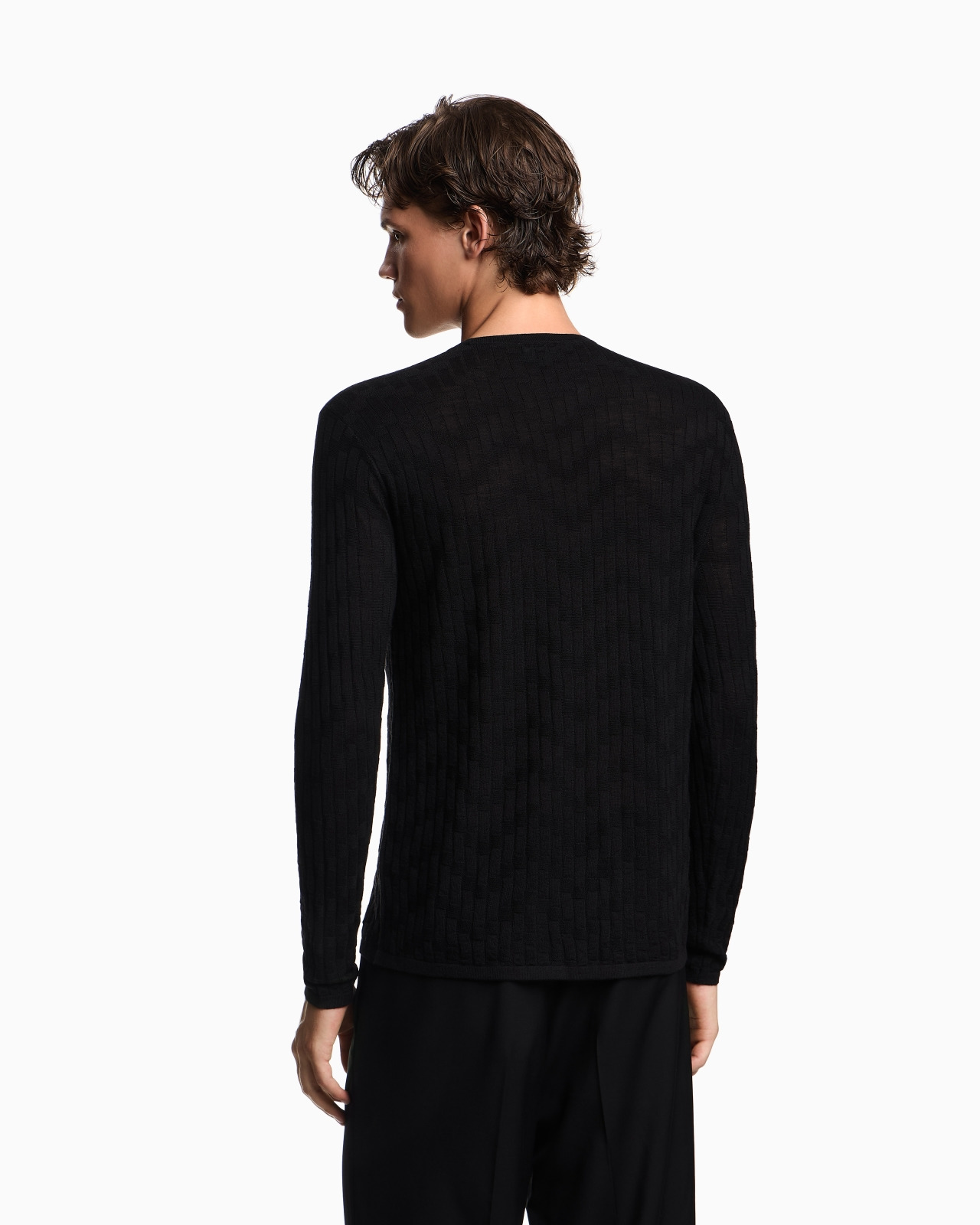 PATTERNED KNIT WOOL AND SILK BLEND JUMPER - 3