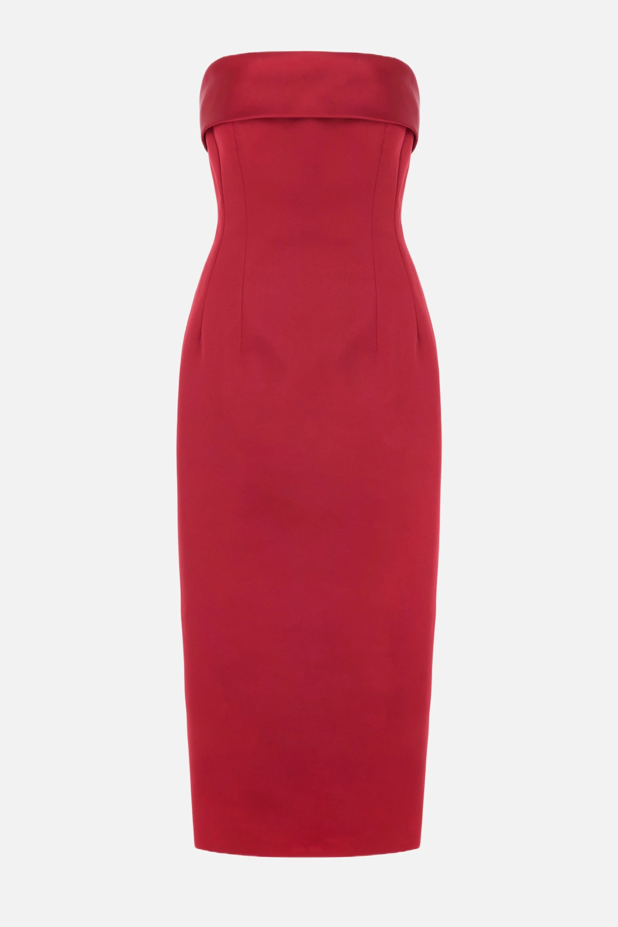 Keeley Dress in Red Duchesse Satin - 1