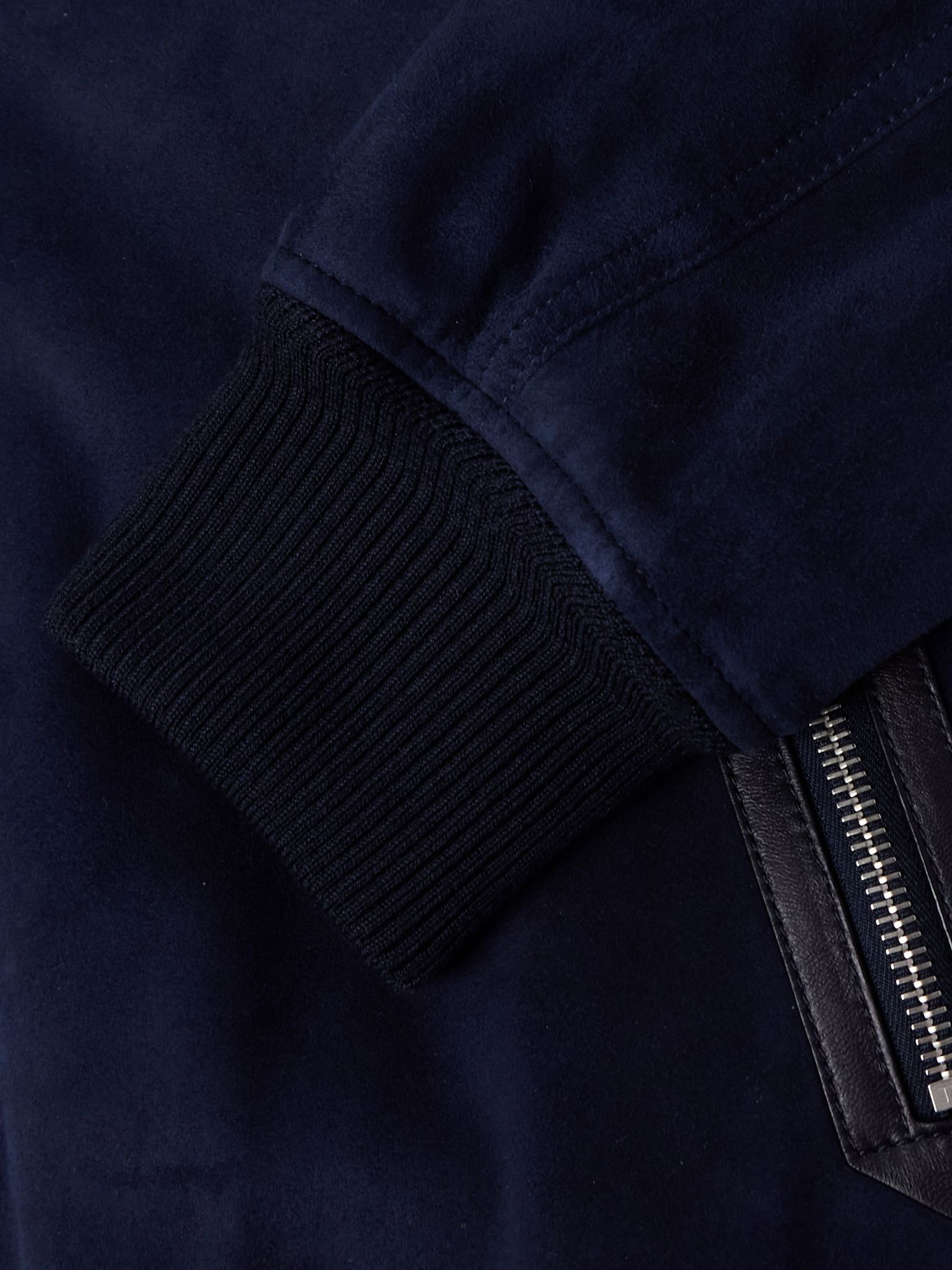 Suede Bomber Jacket Indigo - 6