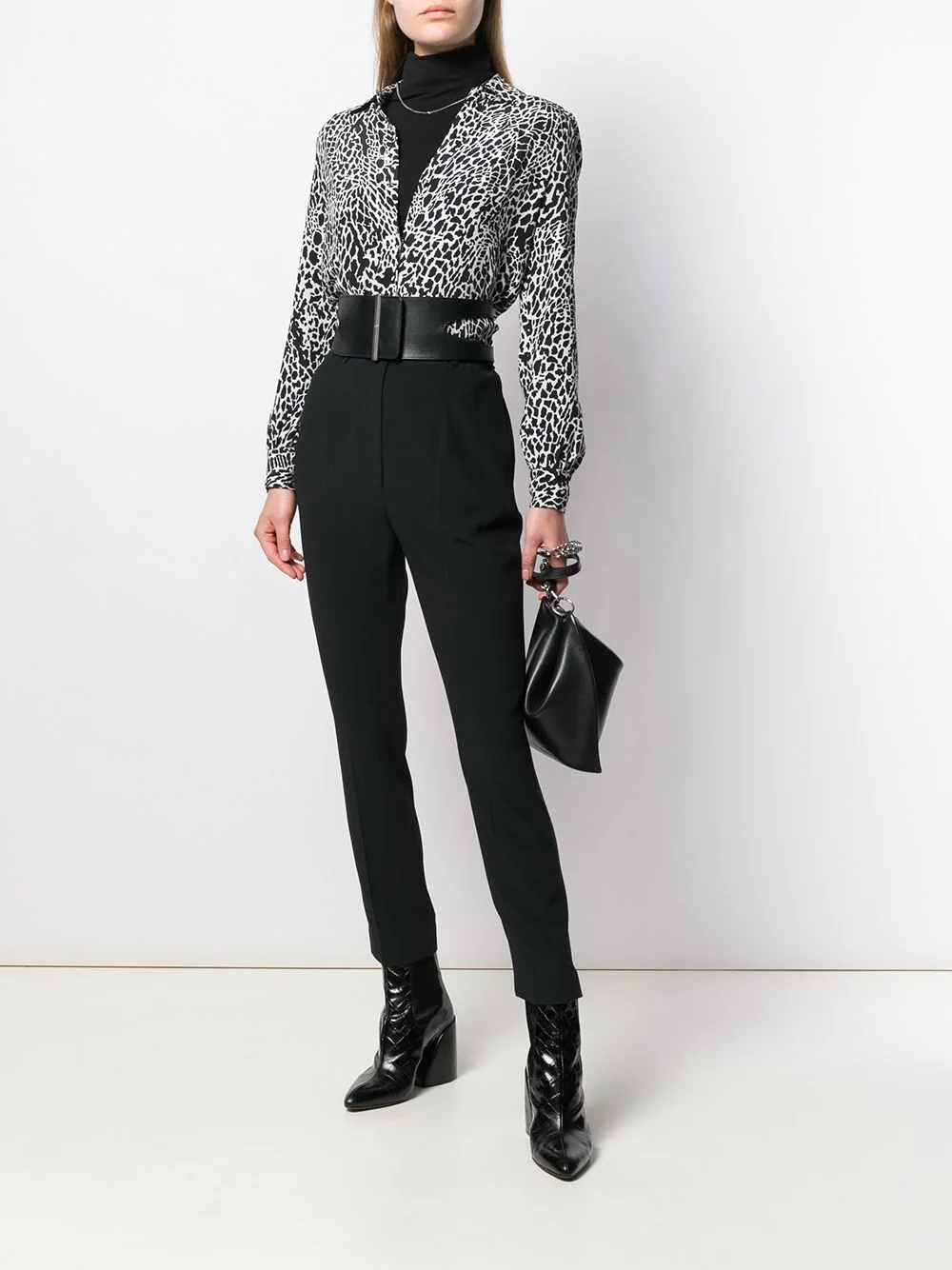 high-waisted tailored trousers - 2