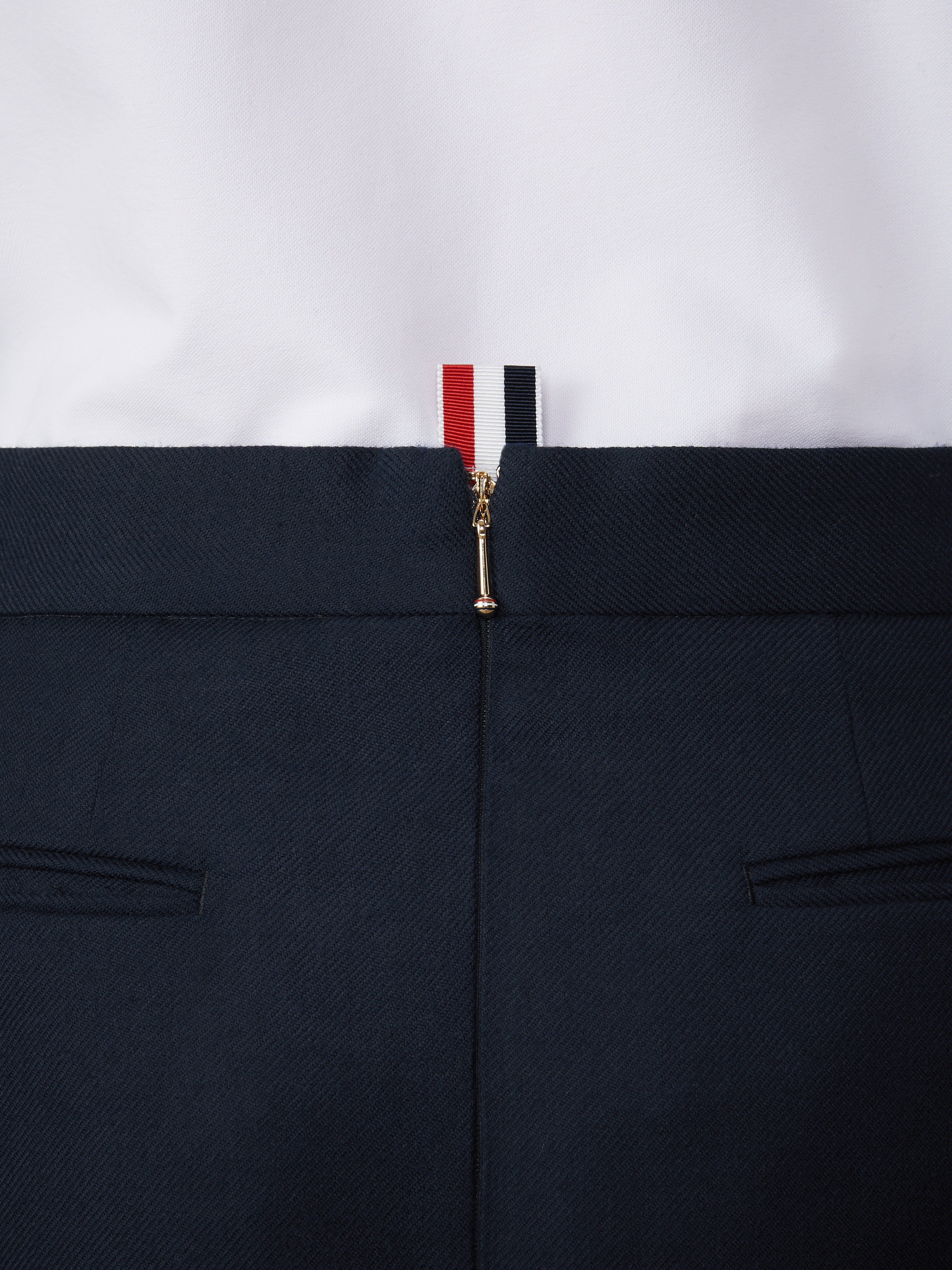 SOLID WOOL TWILL MIDI SIDE TAB SKIRT - 7
