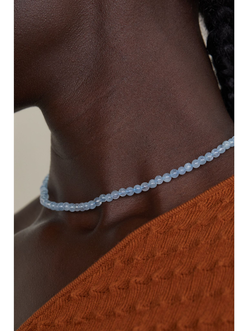 MATEO 14-karat gold aquamarine necklace Gold outlook