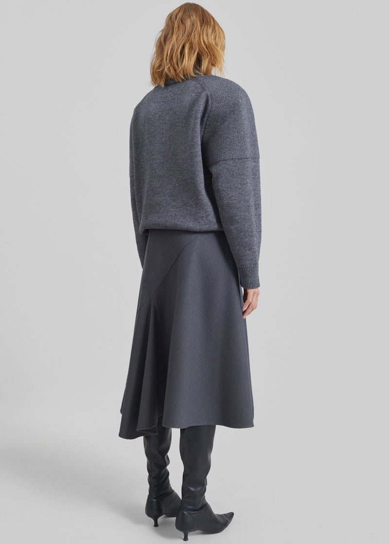 Bayel Flared Midi Skirt - Dark Grey 7