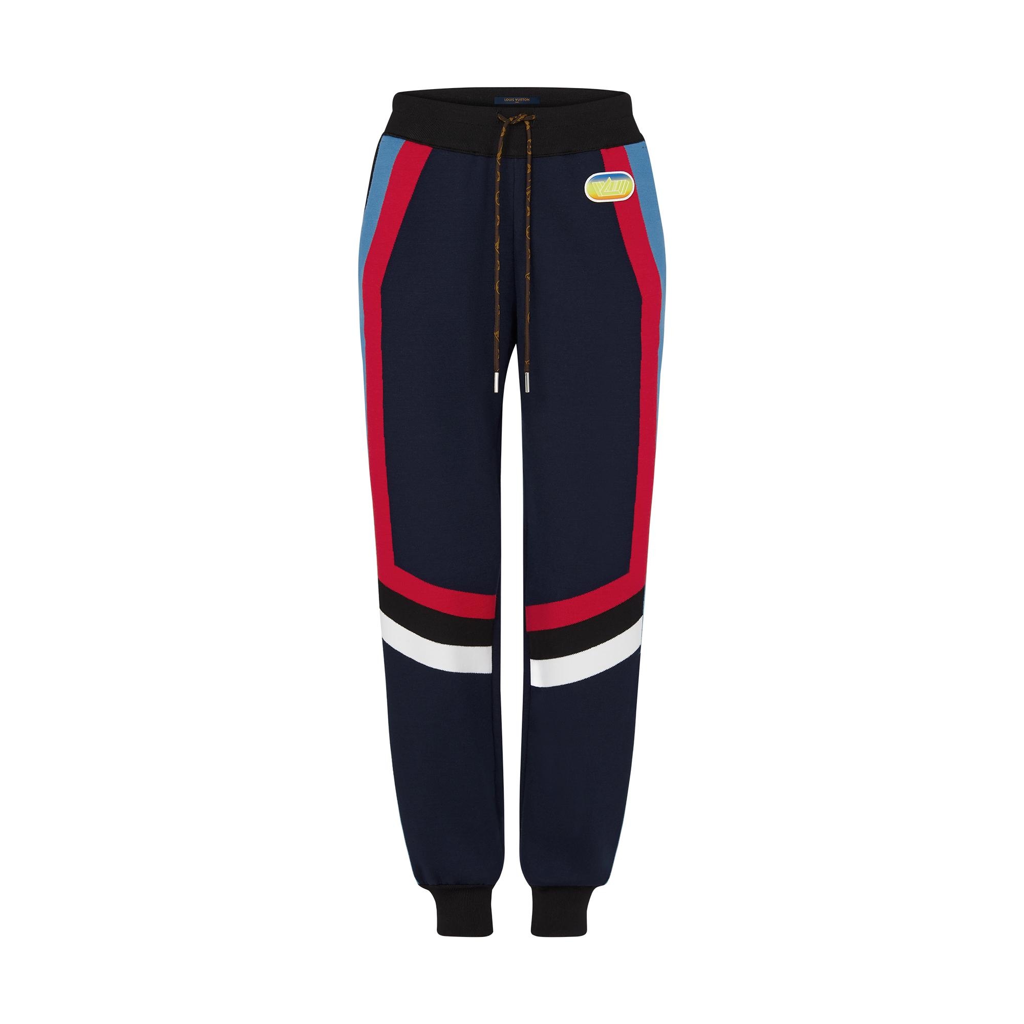 Graphic Biker Intarsia Knit Jogging Pants  - 1