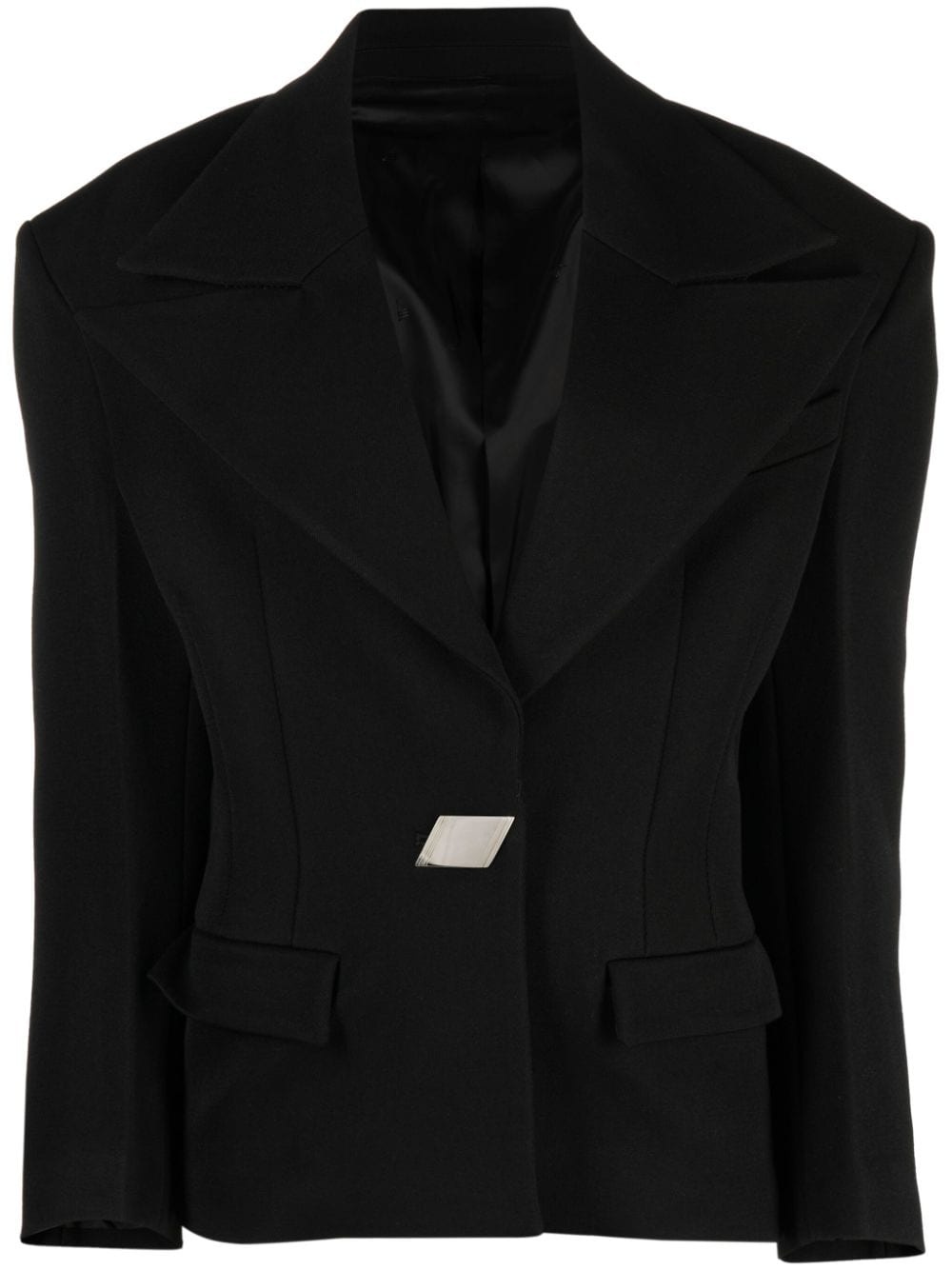 single-breasted fitted blazer - 1