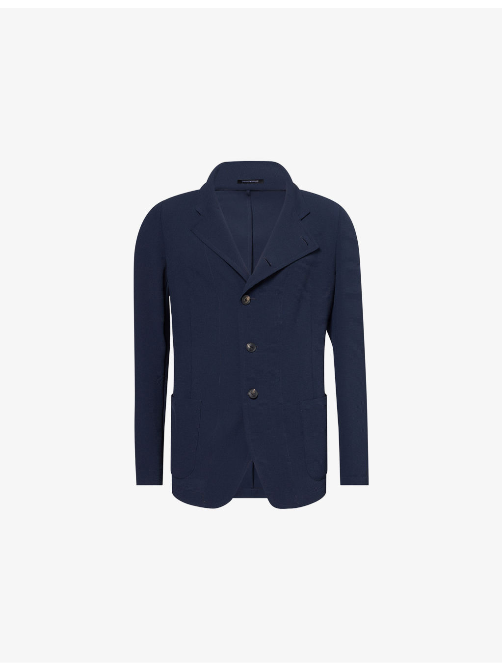 Funnel-Neck Patch-Pocket Jersey Blazer - 1