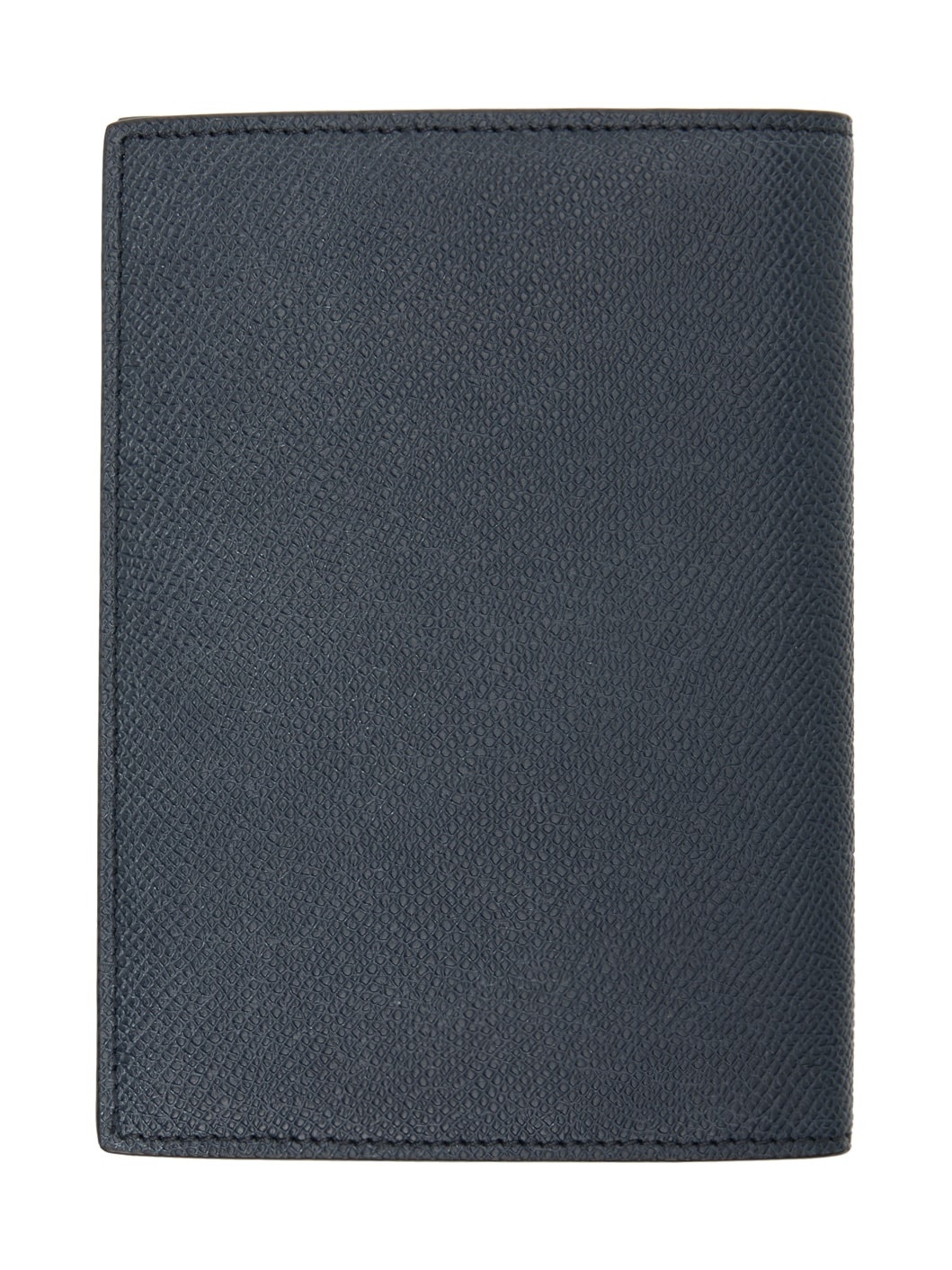 Navy Small Grain Leather Passport Holder - 2