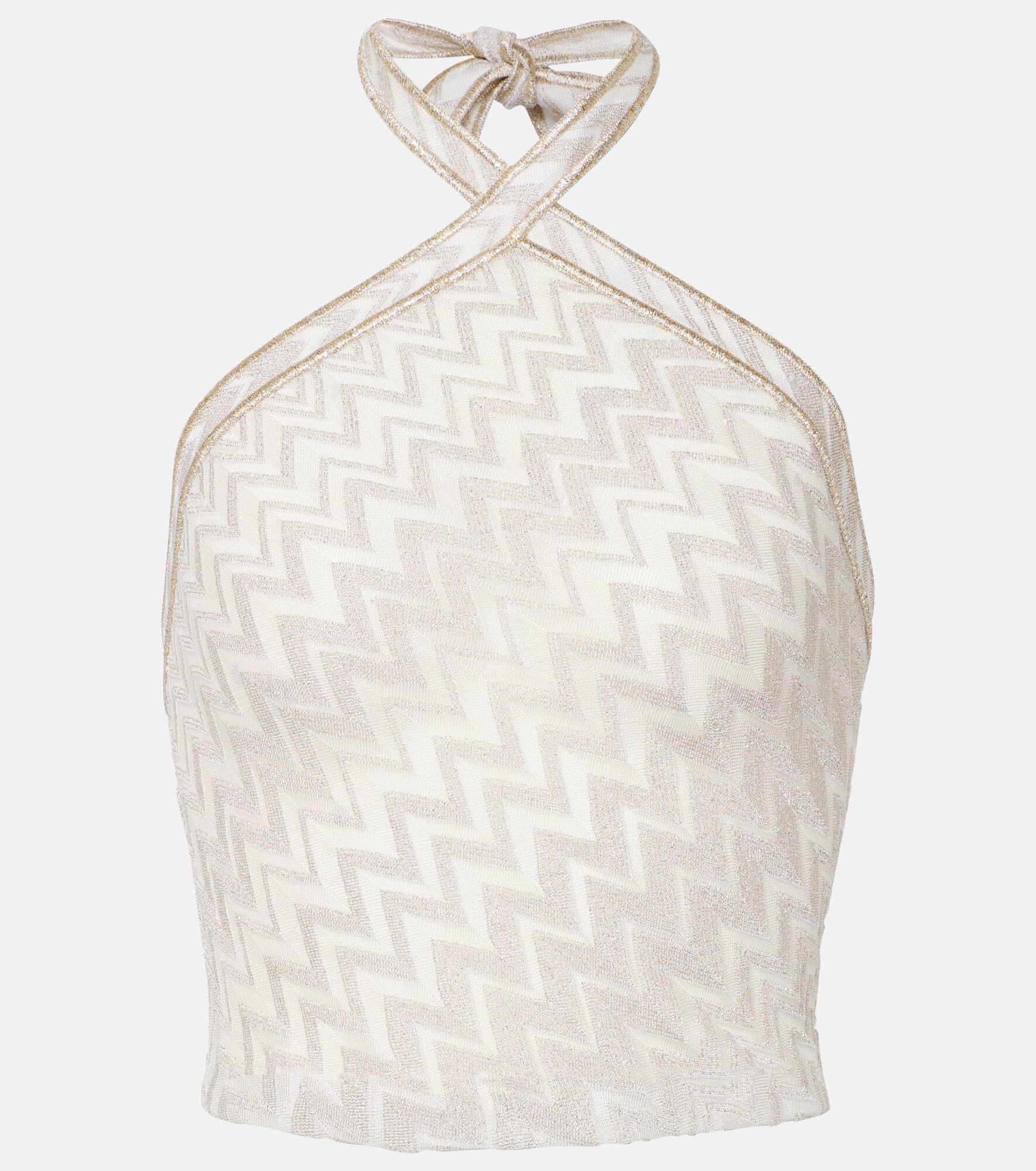 Chevron lamé crop top - 1