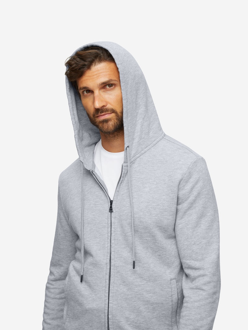 Men's Hoodie Quinn Cotton Modal Silver - 7