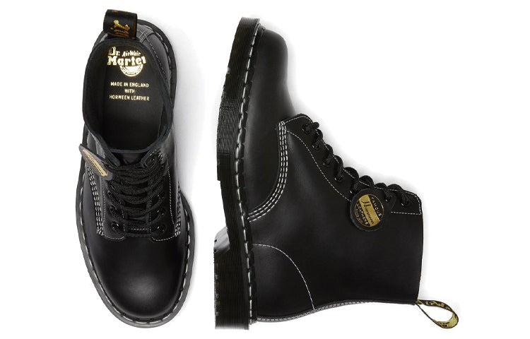 Dr.Martens 1460 Pascal Made in England Cavalier Leather Lace Up Boots 'Black Cavalier' 26713001 - 4