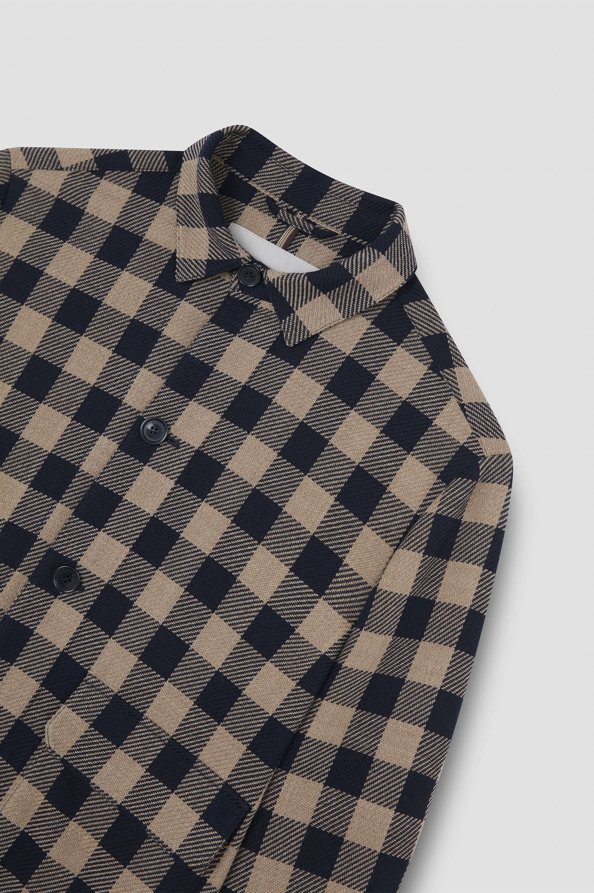 WOOL BLOUSON WITH CHECK PATTERN - 5