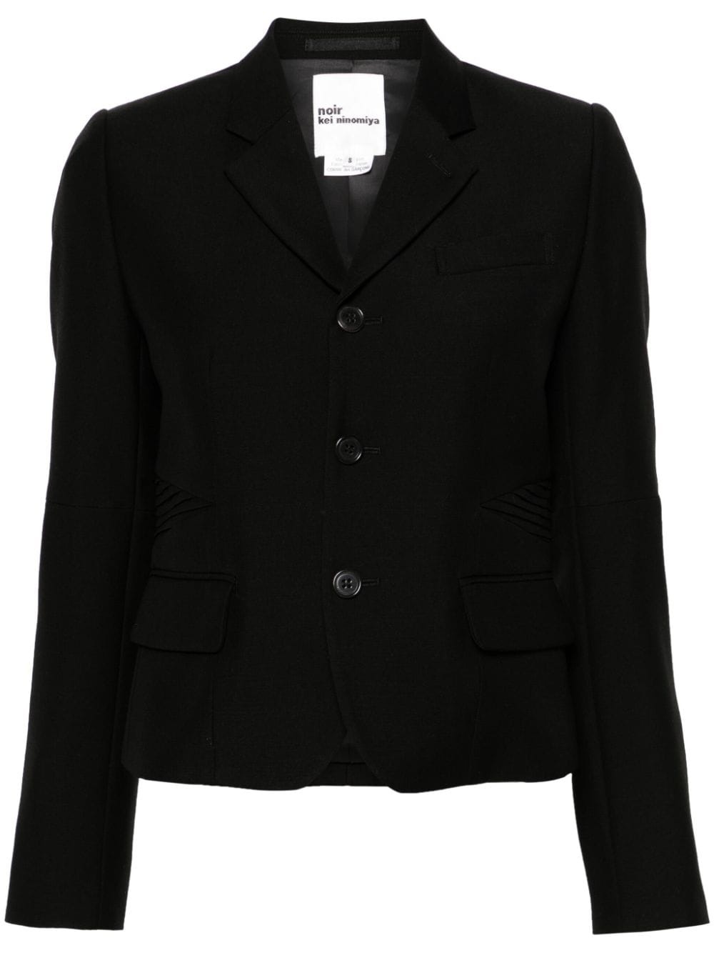 ribbed-panels single-breasted blazer - 1