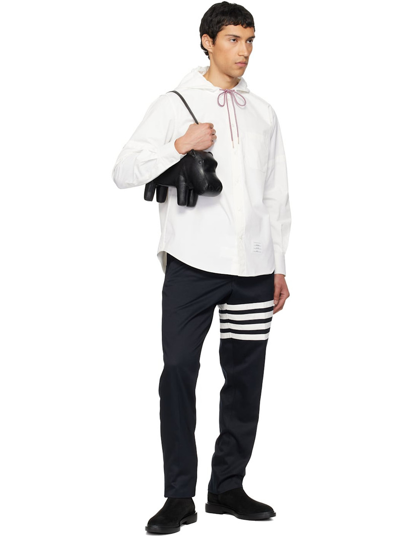 Thom Browne Navy Cotton Twill 4-Bar Unconstructed Chino Trousers outlook