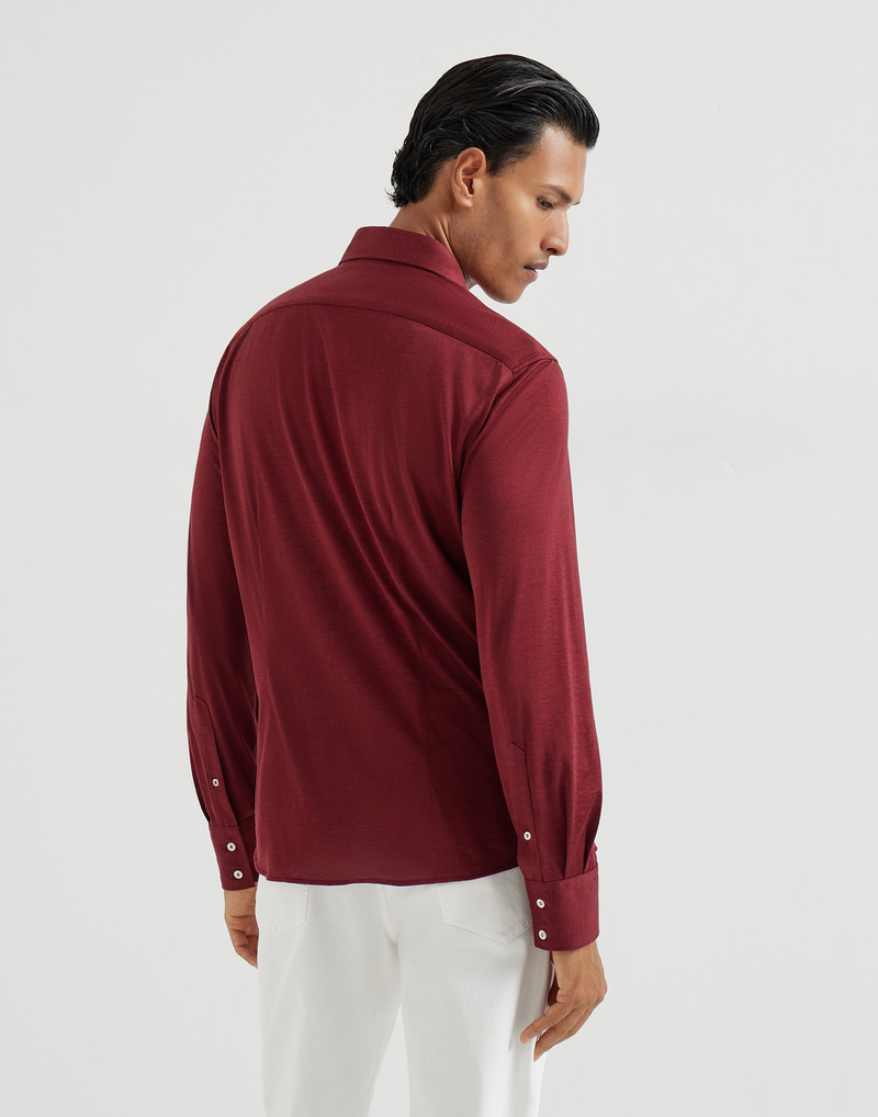 Silk and cotton jersey shirt with spread collar 3