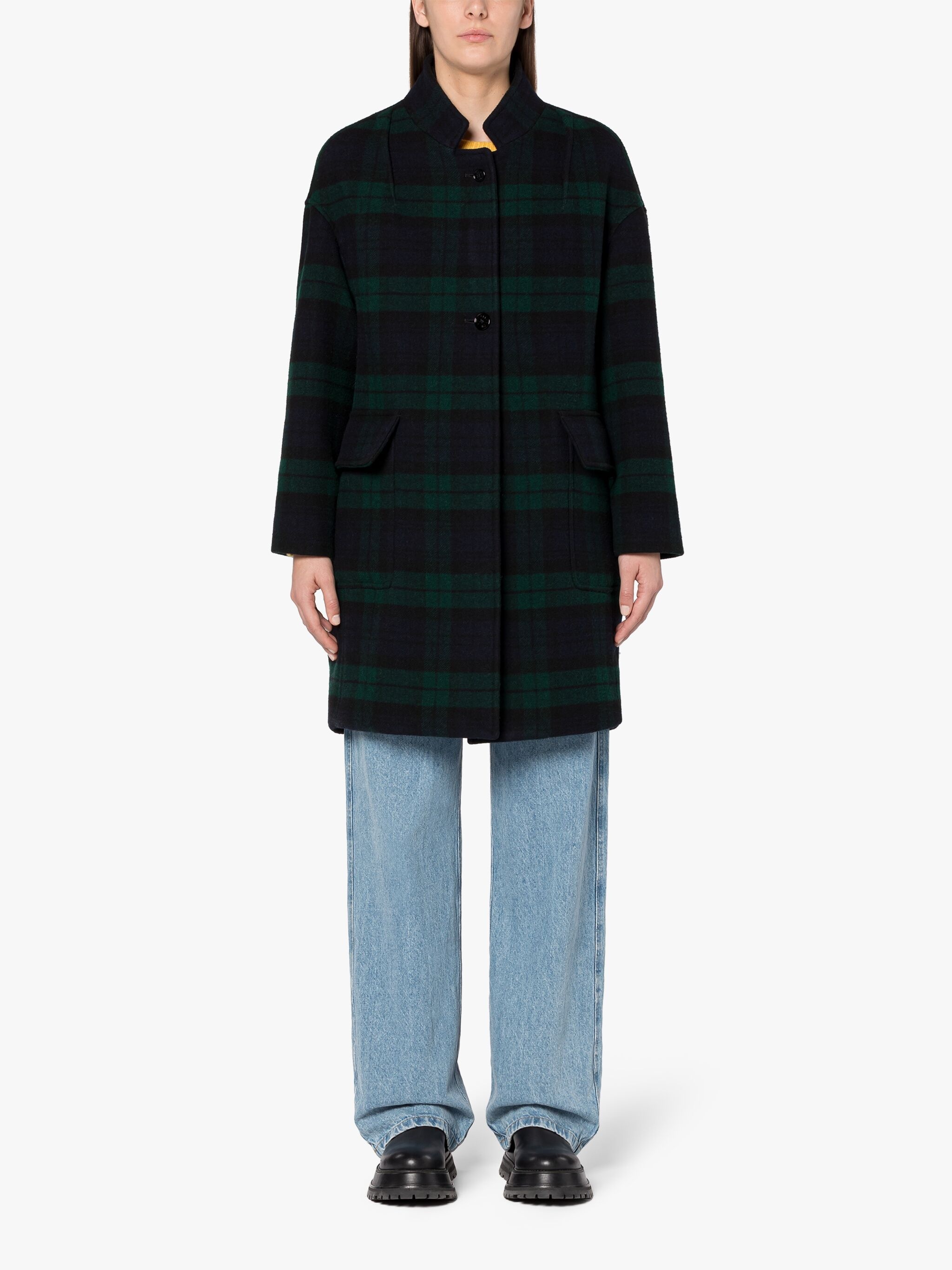 FREDDIE BLACK WATCH WOOL COCOON COAT - 3