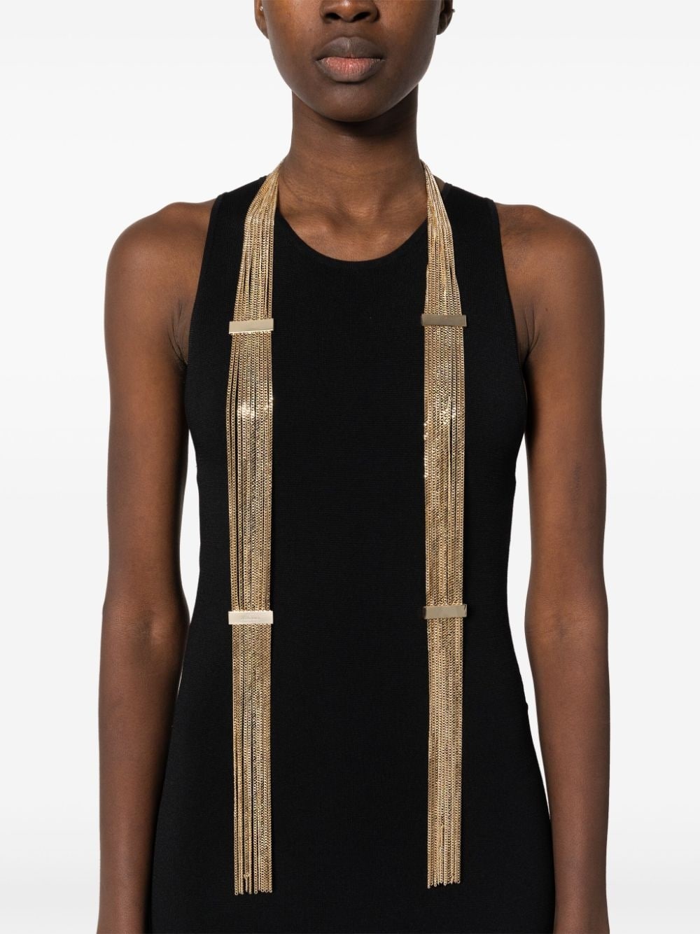 multi-chain tie necklace - 2