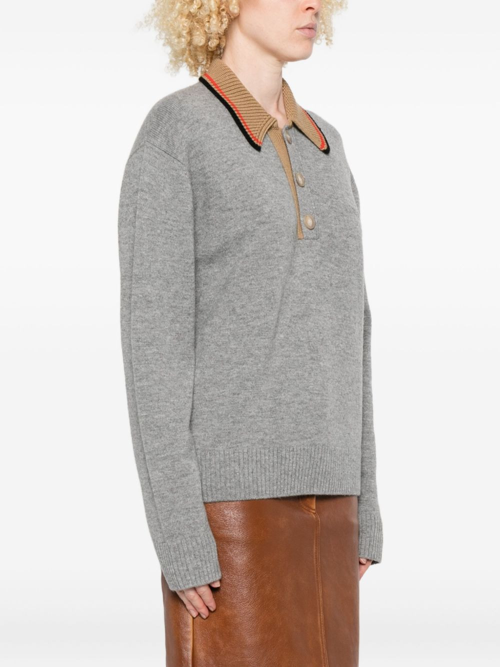 buttoned wool sweater - 3
